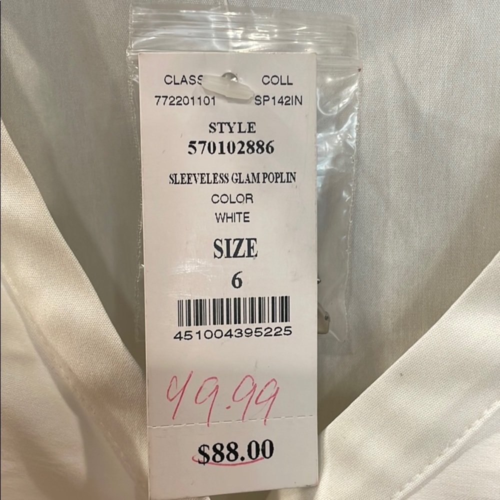 NWT WHBM Sleeveless Glam Poplin with Frill Top - Picture 8 of 8